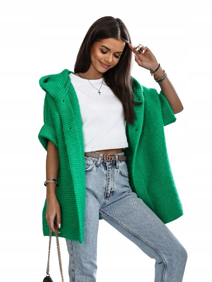 Green 3/4 Sleeve Cardigan