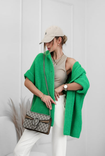 Green 3/4 Sleeve Cardigan