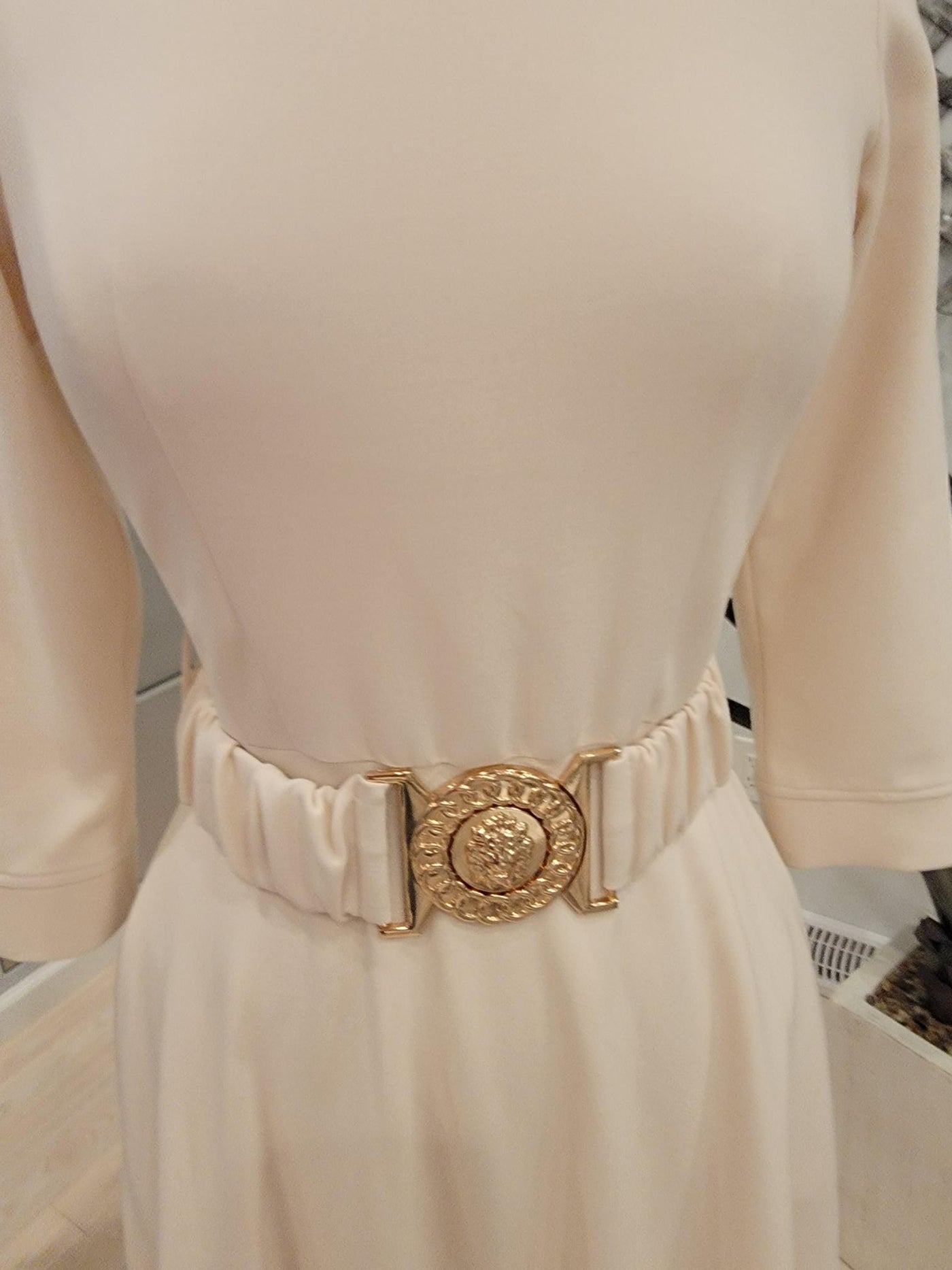Belted A-line dress