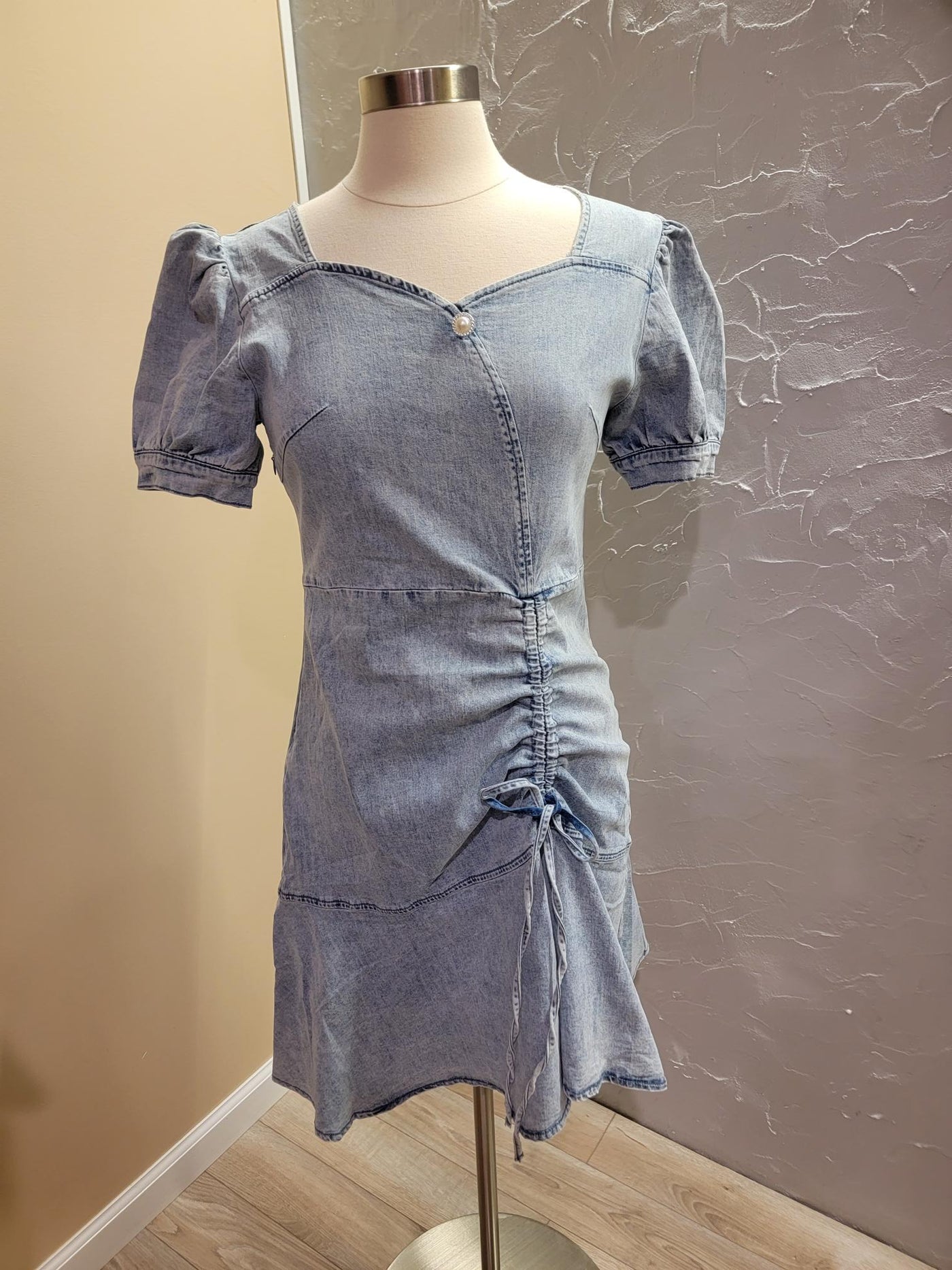 Denim Ruffle Hem Dress Denim Ruffle Hem Dress