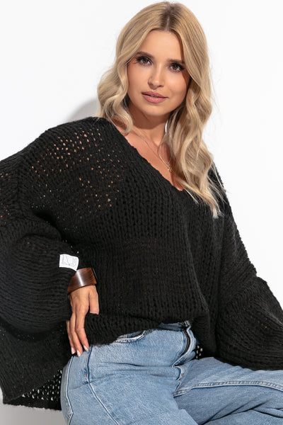 Casual sweater with flare sleeve