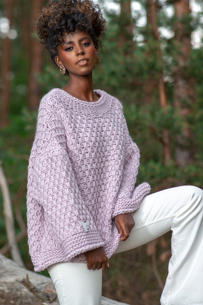 Wide sleeve chunky knit sweater