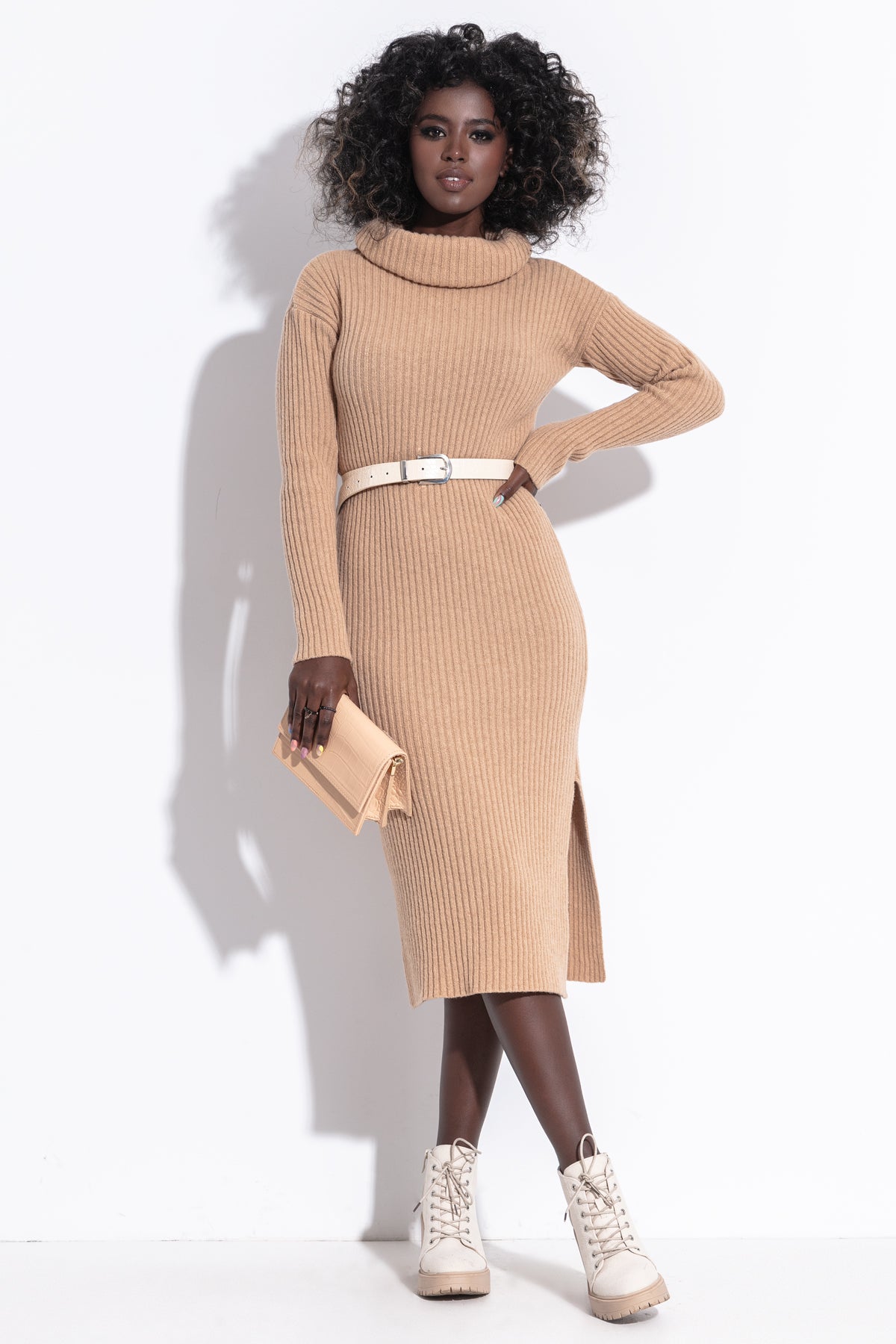 Wool Dress with cowl neck