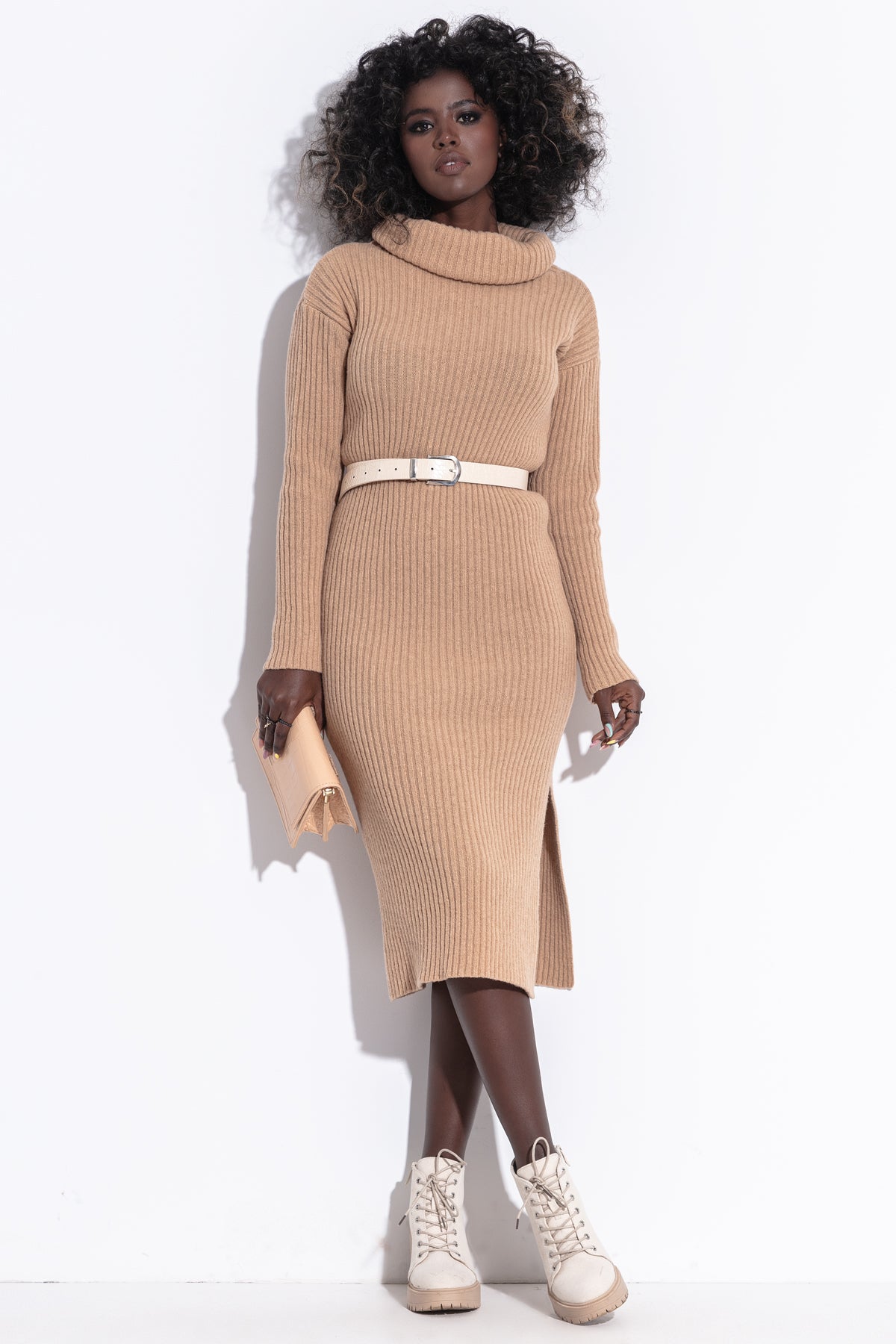 Wool Dress with cowl neck
