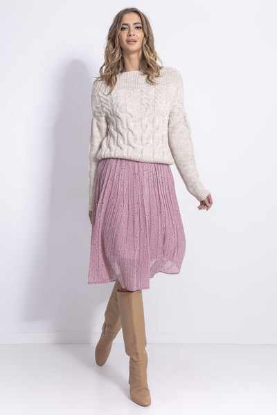Cable-Knit Boat-Neck Sweater